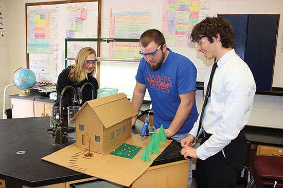 
Students at Chambers High School worked together to design a model resilient home.
